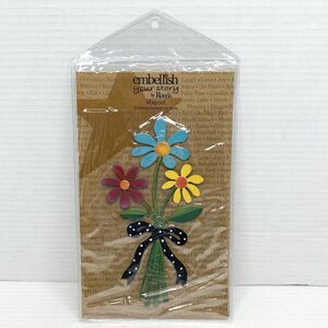 Embellish Your Story by Roeda Spring Bouquet Flowers Metal Magnet 7.5" x 4"